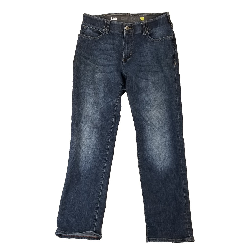 Lee Jeans Men 34x32 Blue Extreme Motion Regular Straight Comfort Stretch Denim